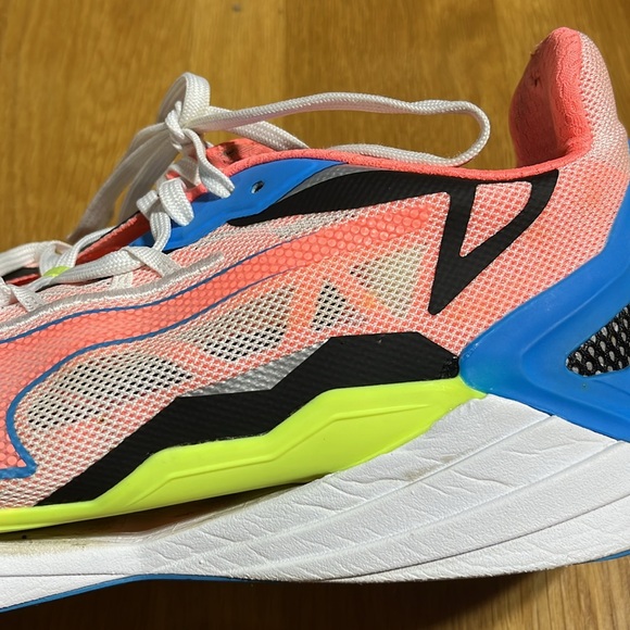 Preowned Men’s Puma Ultraride running shoe, coral/ blue/ white/black, size 12 - Picture 9 of 9